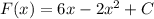 F(x)=6x-2x^2+C