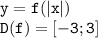 \tt \displaystyle y=f(|x|)\\ D(f)=[-3;3]