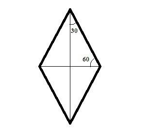 Найдите углы ромба, если его диагонали составляют с его стороны угол, один из которых на 30 градусов