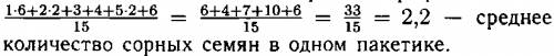 Подсчитав число сорных семян в 15 пакетиках с семенами, получили такие данные: о, 1, 1, 1, 2, 1, 2,