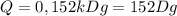 Q=0,152kDg=152Dg