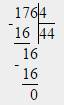 Как решить пример в столбик 176 разделить на 4