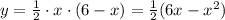 y= \frac{1}{2} \cdot x\cdot(6-x)=\frac{1}{2} (6x-x^2)