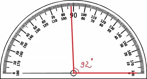 Начертите угол ,градусная мера которого равна: 1)38 градусов,2)124 градусов,3)92 градусов,4)90 граду