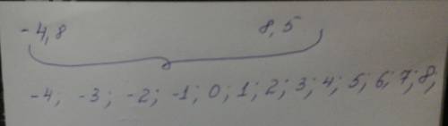 4,8 жəне 8,5 сандарының аралығындағы барлық бүтін сандарды жазыңдар