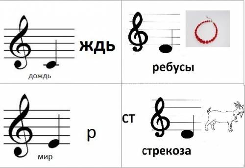 Составить 10 ребусов с нотами до ре ми