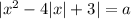 |x^2-4|x|+3|=a