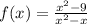 f(x)=\frac{x^2-9}{x^2-x}