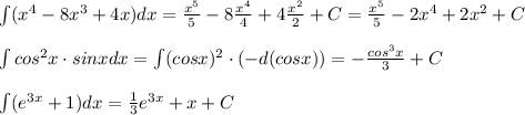 Найдите интеграл и вычичлить s(x^4-8x^3+4x)dx