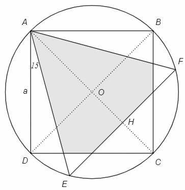 Вокружность вписаны квадрат и равносторонний треугольник, имеющие общую вершину. сторона треугольник