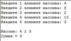 Склавиатуры вводетьмя массиа из n целых чисел,составить программу и вывести на экран все элементы ма