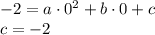 -2=a\cdot0^2+b\cdot0+c&#10;\\\&#10;c=-2