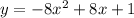 y=-8x^2+8x+1