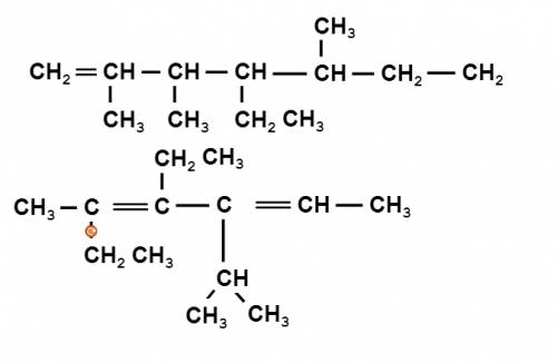 2,3,5-триметил 4-этилгептен-1 2,3-диметил 4-изопропилгексадиен-2,4 составить структурную формулу зап