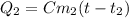 Q_2=Cm_2(t-t_2)