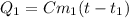 Q_1=Cm_1(t-t_1)