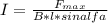 I = \frac{ F_{max} }{B * l * sin alfa}