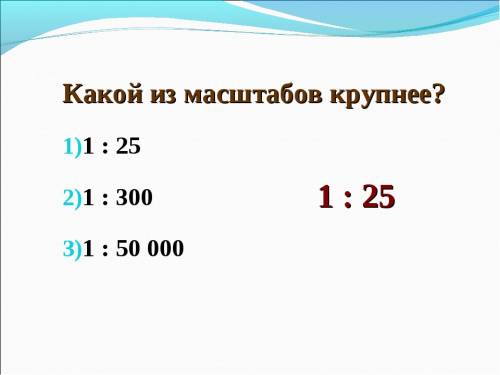 Какой масштаб более подробный 1/100 или 1/0000 и почему ?