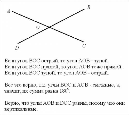 1) начертите угол boc. постройте угол aob дополняющий его до развернутого угла. постройте угол doc д