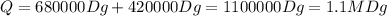 Q=680000Dg+420000Dg=1100000Dg=1.1MDg