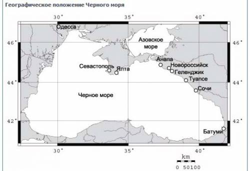 Где находиться чёрное море на карте?