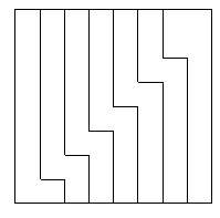 Как разделить квадрат 8х8 по границам клеток на 7 частей с равными периметрами