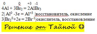 Рассмотрите взаимодействие алюминия с бромом как окислительно восстановительны поцесс