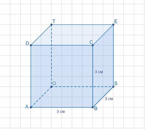 Нарисуй в тетради куб длина ребра которого равна 3 см обозначь одну видимую грань этого куба abcd, а