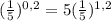 (\frac{1}{5})^{0,2} =5(\frac{1}{5})^{1,2}}