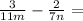 \frac{3}{11m} - \frac{2}{7n} =