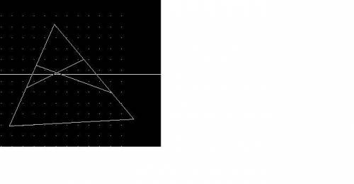 Разделить треугольник двумя линиями так чтобы получились два треугольника один четырехугольник и оди