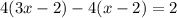 4(3x-2)-4(x-2)=2