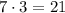 7\cdot3=21