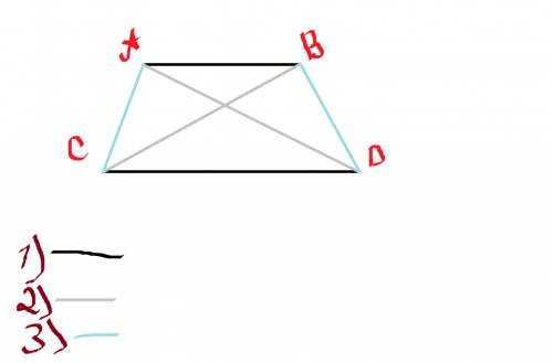 Постройте трапецию по двум диагоналям и двум основаниям