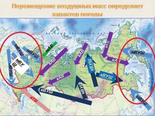 Вкакие районы страны и от куда чаще всего приходит морской воздух умеренных широт?