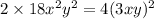 2\times 18x^2y^2=4(3xy)^{2}