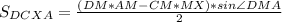 S_{ DCXA } = \frac{ (DM*AM- CM*MX)*sin \angle DMA }{2}