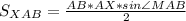 S_{ XAB } = \frac{AB*AX*sin\angle MAB}{2}