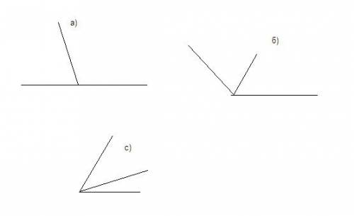 Начертите два угла с общей стороной так , что бы вместе они составляли : развернутый угол . тупой уг