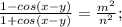 \frac{1-cos(x-y)}{1+cos(x-y)}= \frac{m^{2}}{n^{2}};