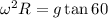 \omega^2 R = g \tan{60}