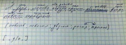 Полный синтаксический разбор а заря,лениво обходя кругом,обсыпает ветки новым серебром.