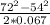 \frac{ 72^{2}-54 ^{2} }{2*0.067}