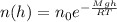 n(h)=n_{0}e^{ -\frac{Mgh}{RT} }