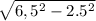 \sqrt{ 6,5^{2}- 2.5^{2} }