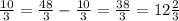 \frac{10}{3} = \frac{48}{3} - \frac{10}{3} = \frac{38}{3} = 12 \frac{2}{3}