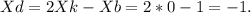 Xd=2Xk-Xb=2*0-1=-1.