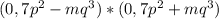 (0,7 p^{2} -m q^{3} )*(0,7 p^{2} +m q^{3} )