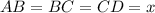 AB=BC=CD=x