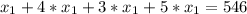 x_{1} + 4* x_{1} + 3 * x_{1} + 5* x_{1} = 546